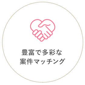 豊富で多彩な案件マッチング