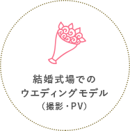 結婚式場でのウエディングモデル（撮影・PV）